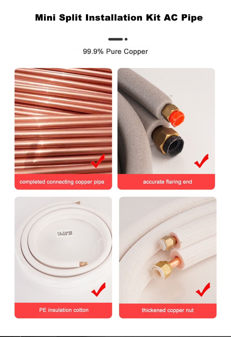 Household Air Conditioner PE Insulated Thermal Insulation Copper Pipe factory